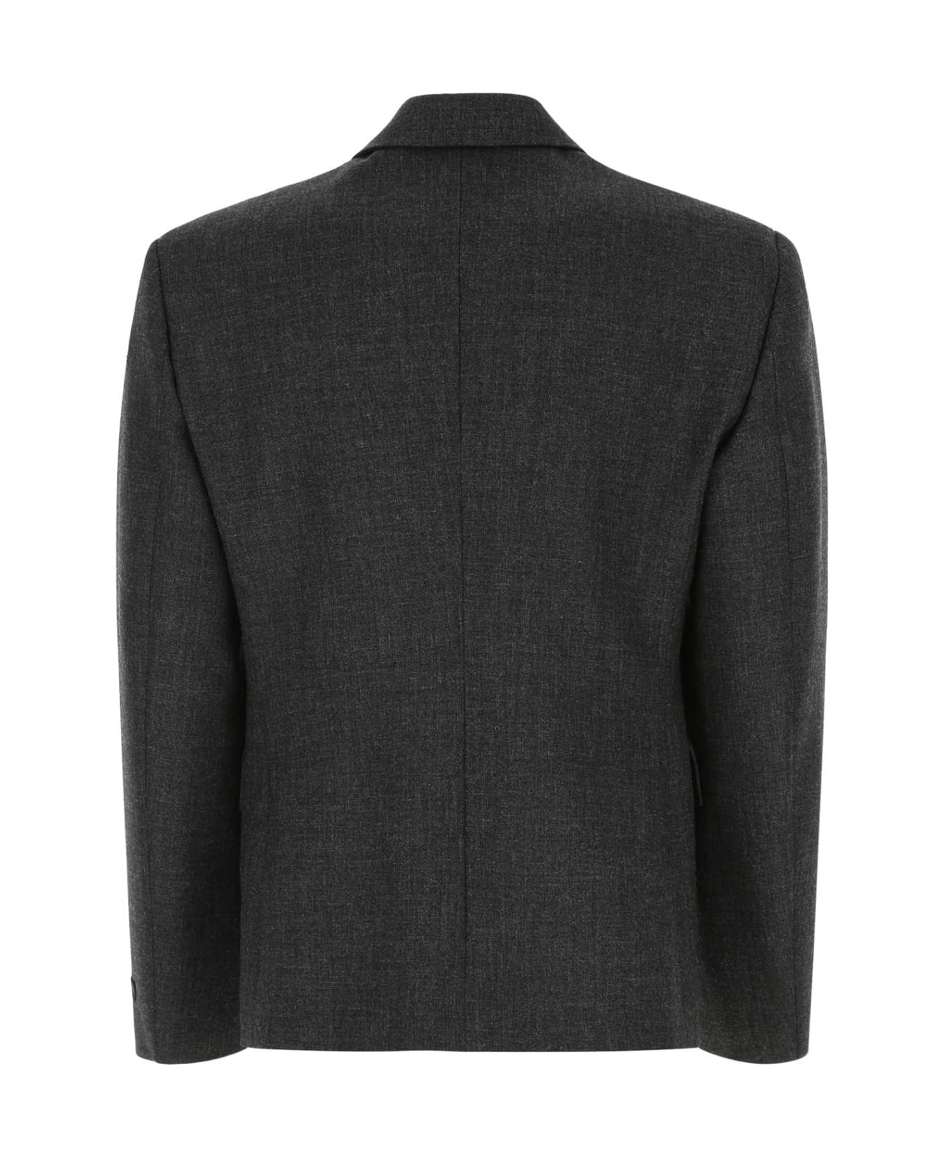 Melange Dark Grey Wool Blazer - 2