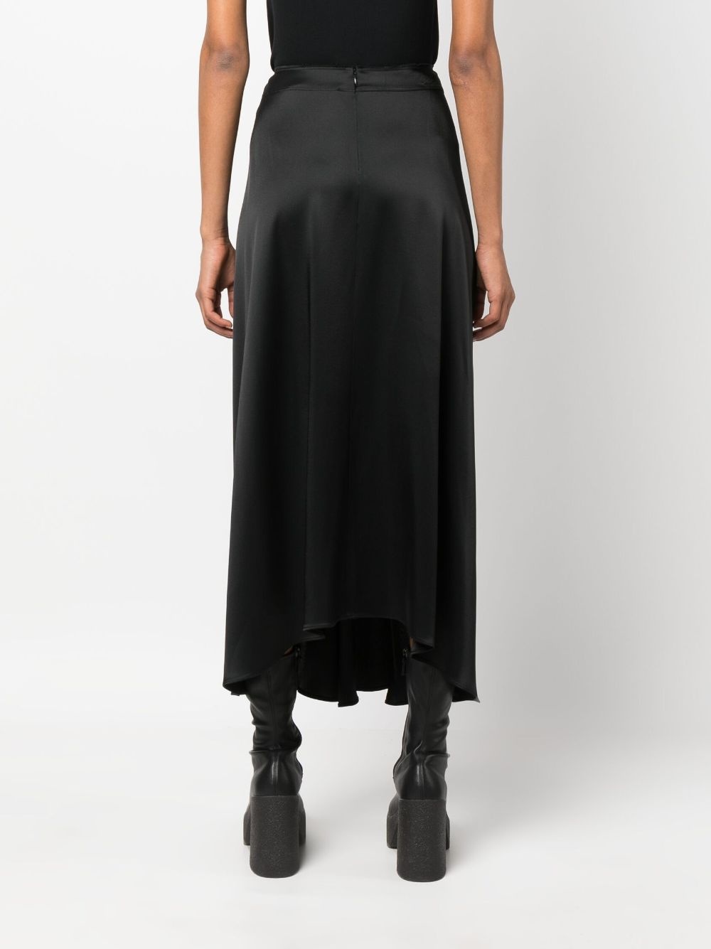 twist-detail draped midi skirt - 4