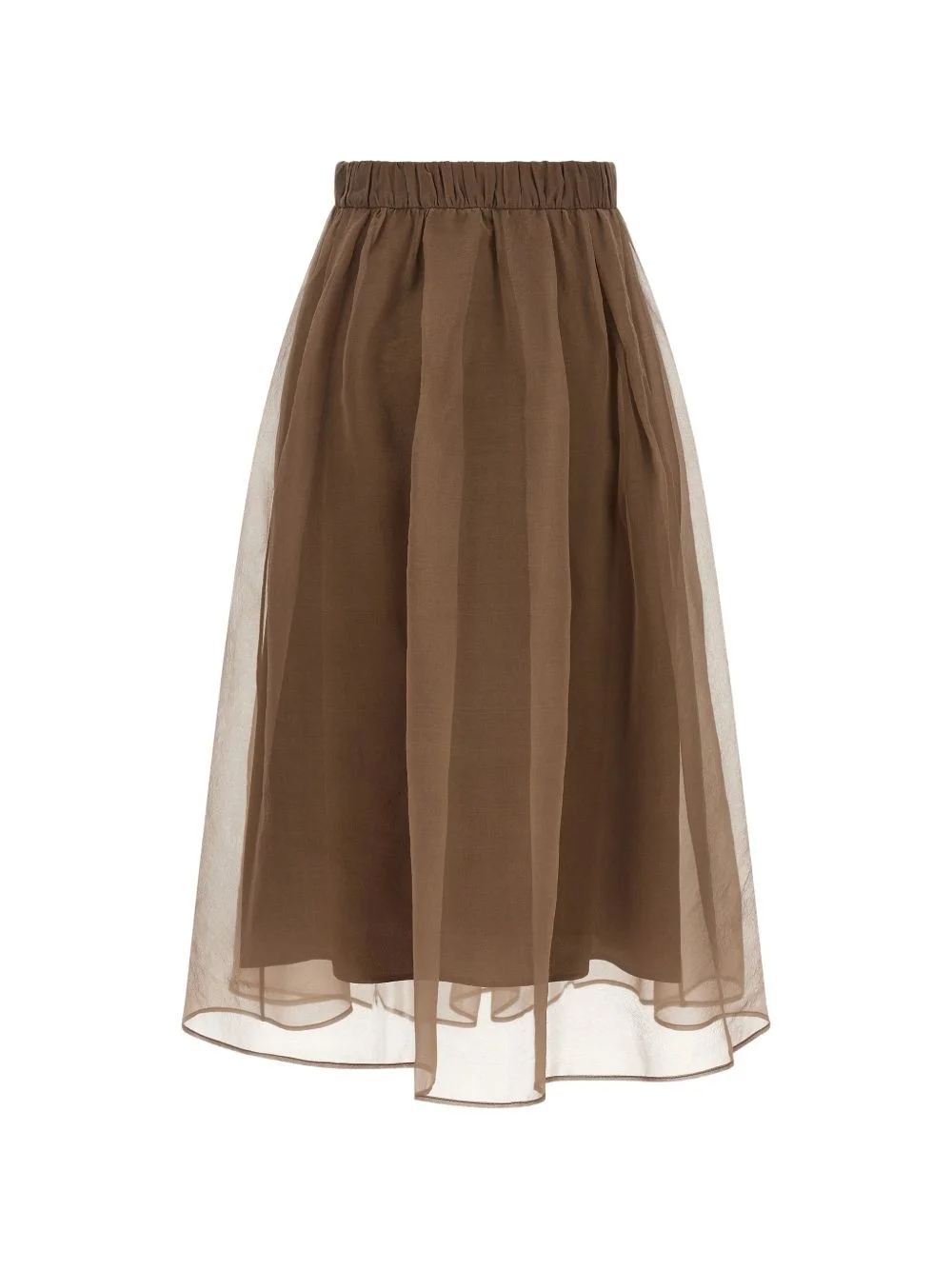 Circle pleated silk midi skirt - 1