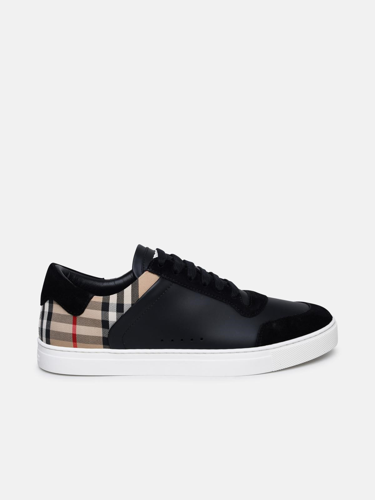 'STEVIE' BLACK LEATHER SNEAKERS - 1