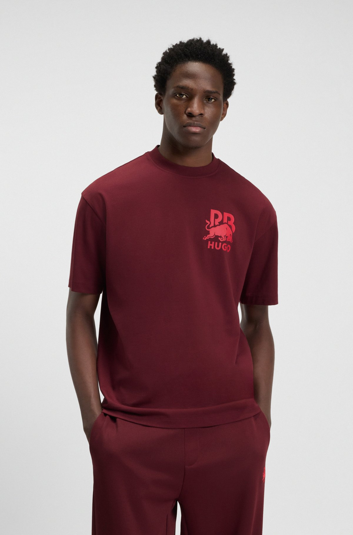 HUGO X RB COTTON T-SHIRT WITH BULL-GRAPHIC LOGO - 2