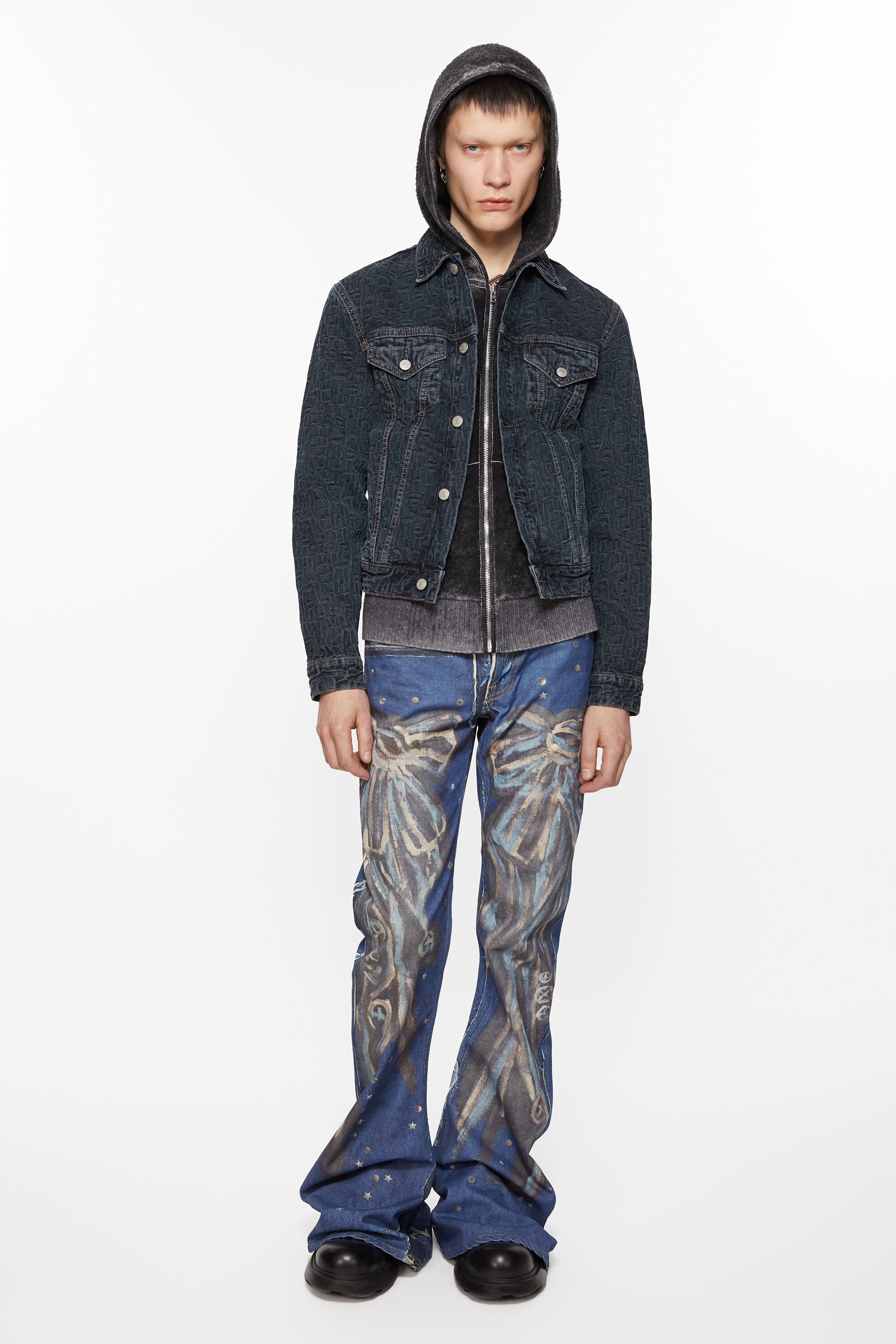 Denim jacket - Regular cropped fit - Blue/black - 5