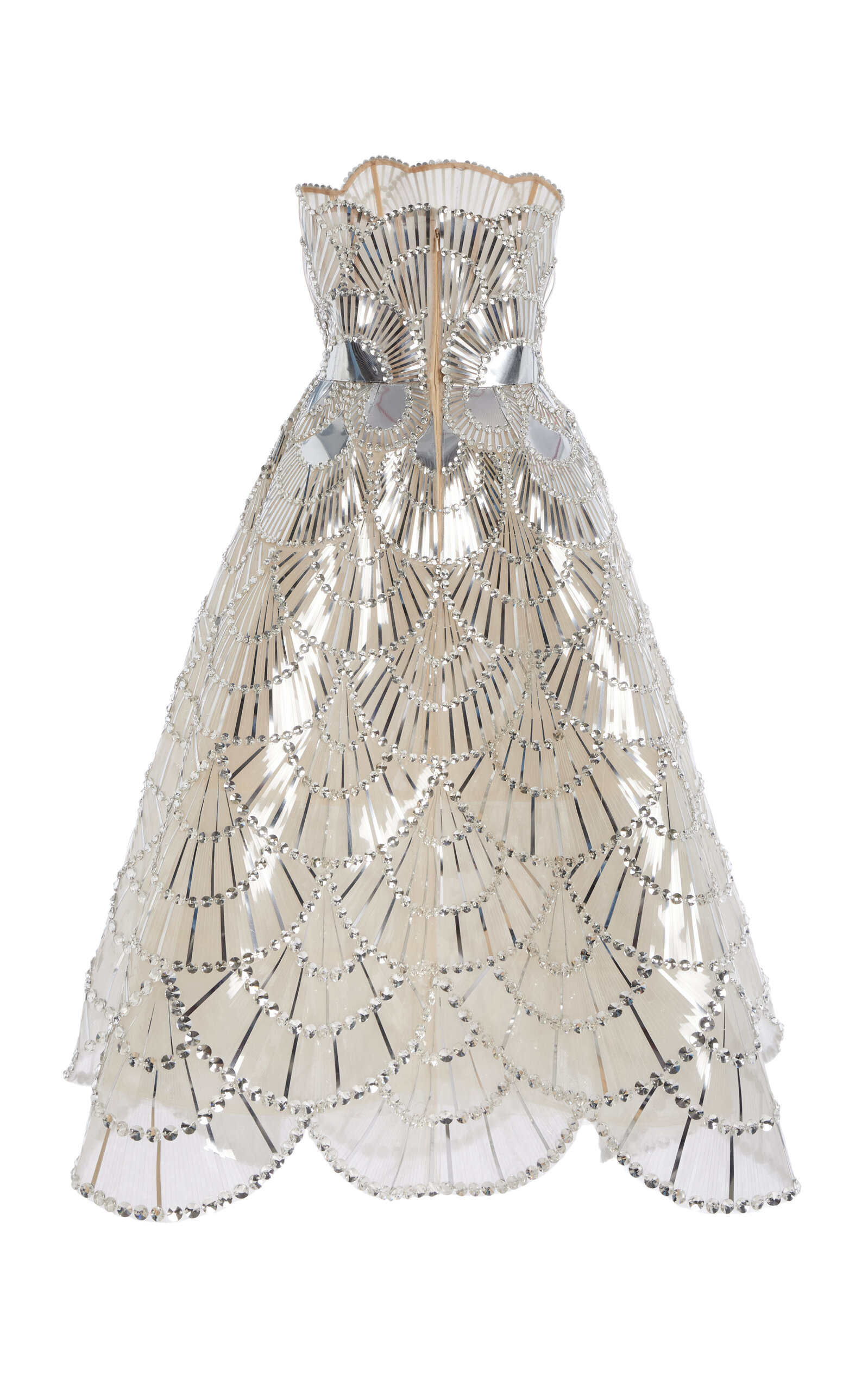 Crystal-Embellished Tulle Gown silver - 7