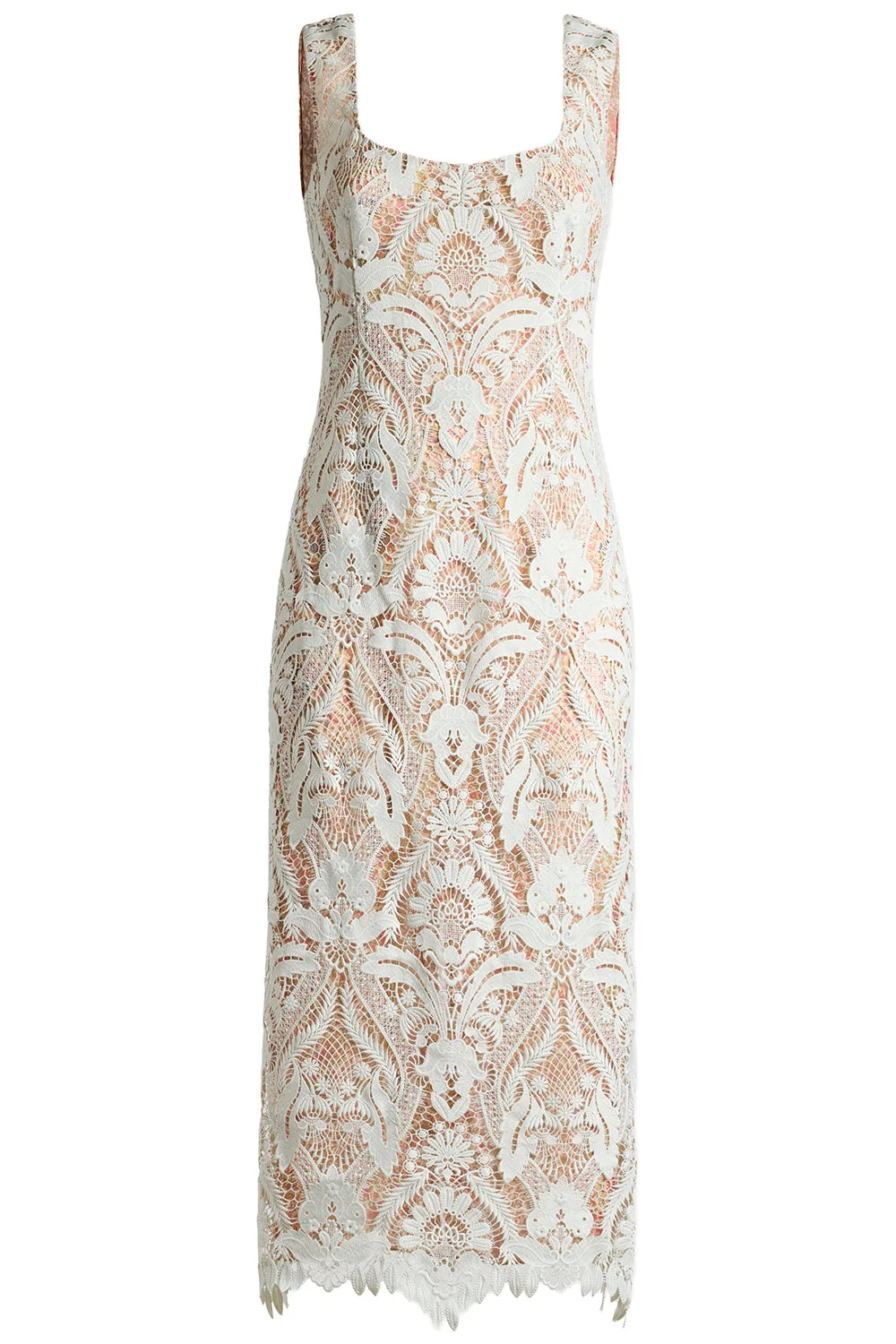 Floral Lace Midi Dress - 1