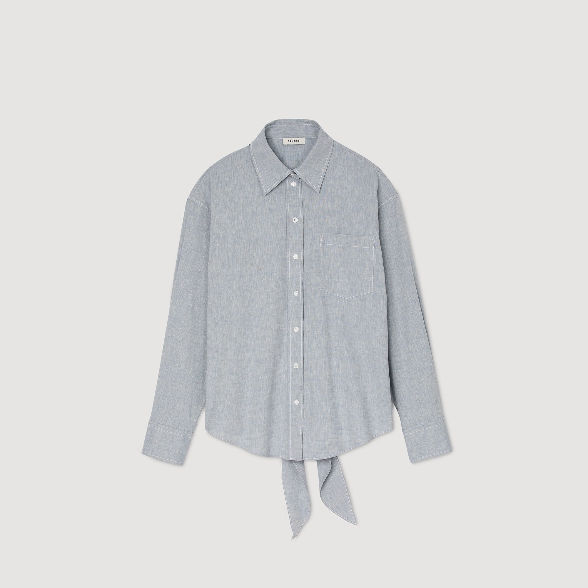 LONG TIE-BACK SHIRT - 6