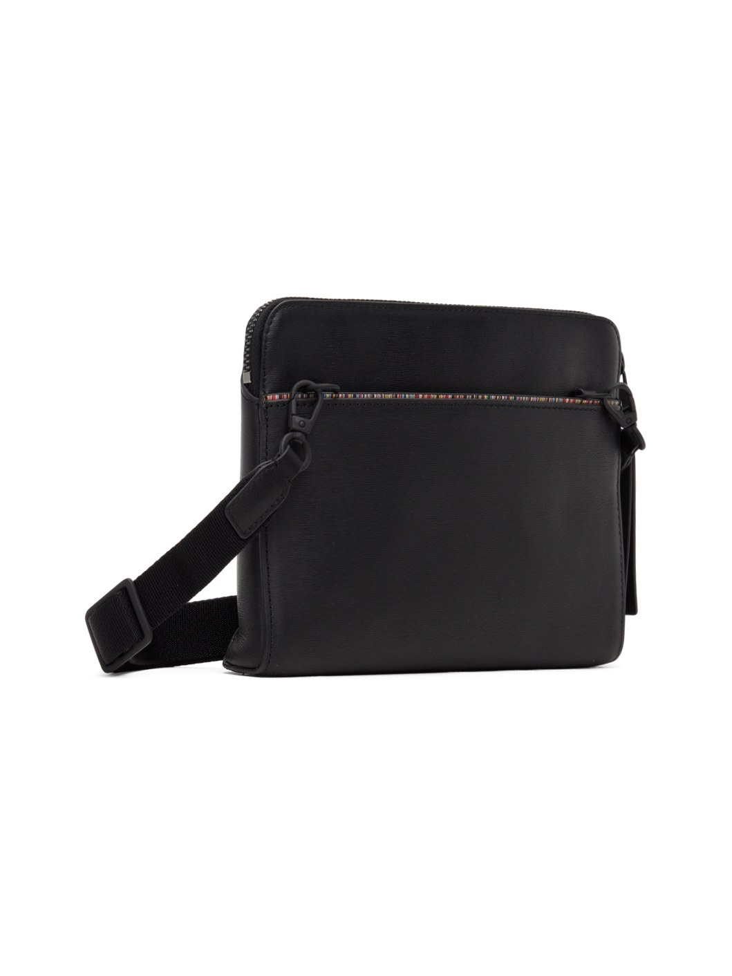 Black Leather Musette Bag - 3