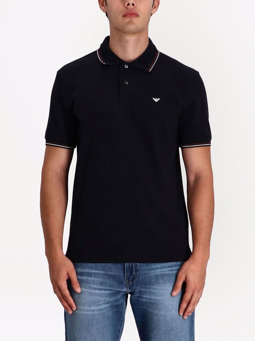 embroidered-logo short-sleeved polo shirt - 3