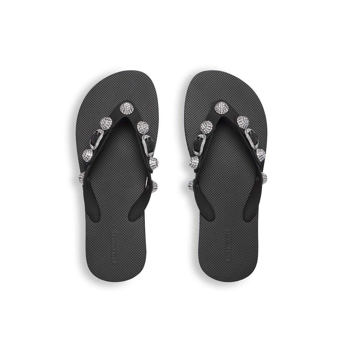 Women's Cagole Thong Sandal in Black/crystal - 6