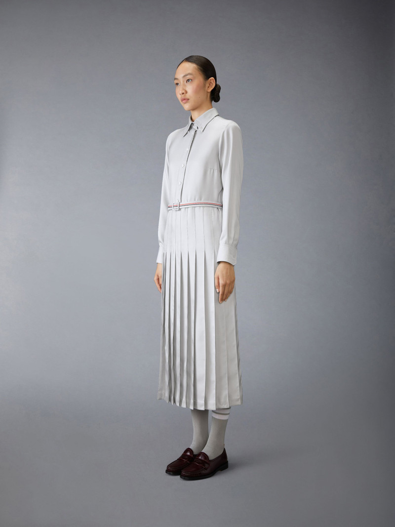 Thom Browne Silk Twill Belted Dress outlook