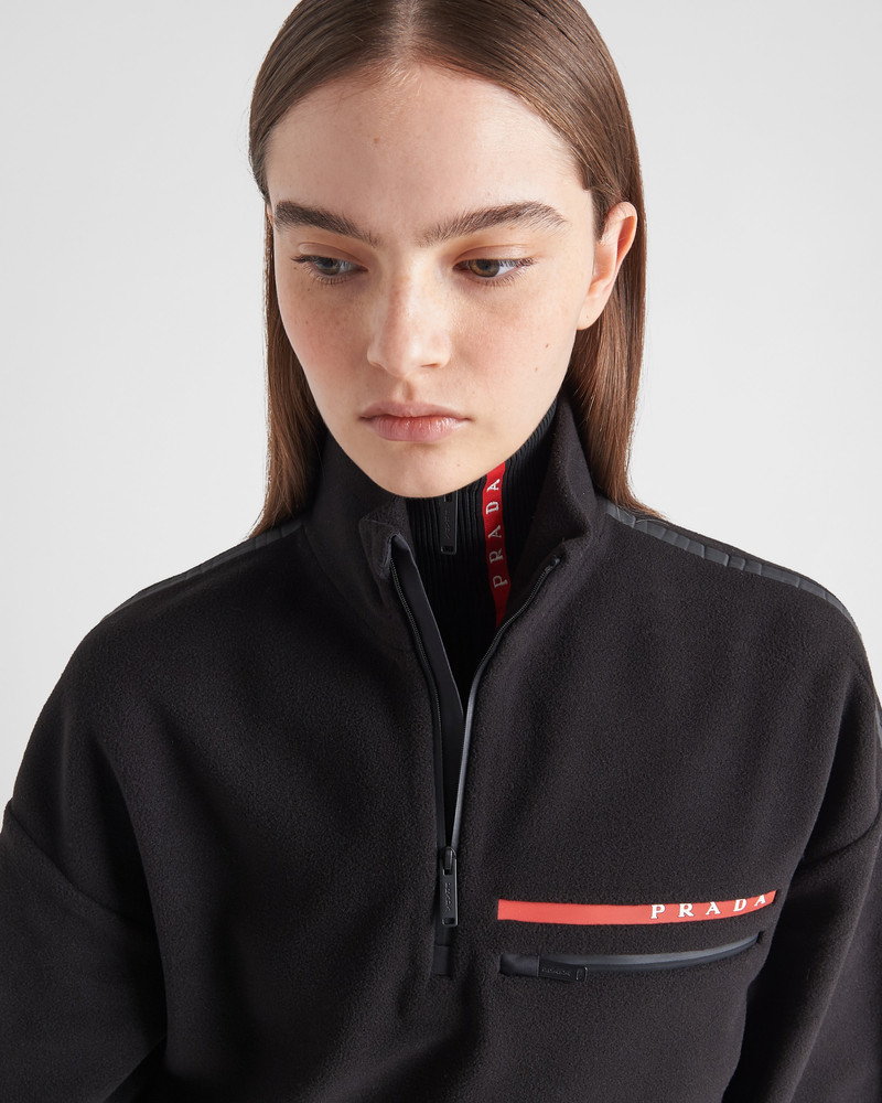Cropped recycled technical fleece sweatshirt 3