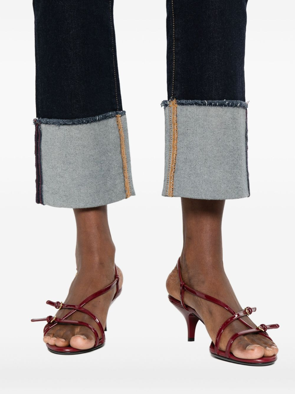 cuffed-hems cropped jeans - 5