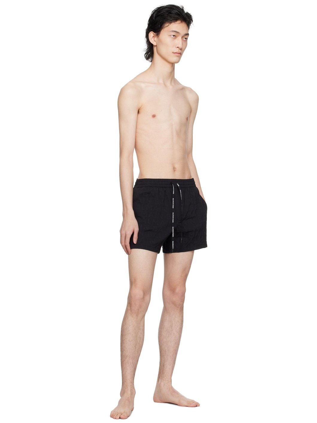 Black Jacquard Swim Shorts - 4