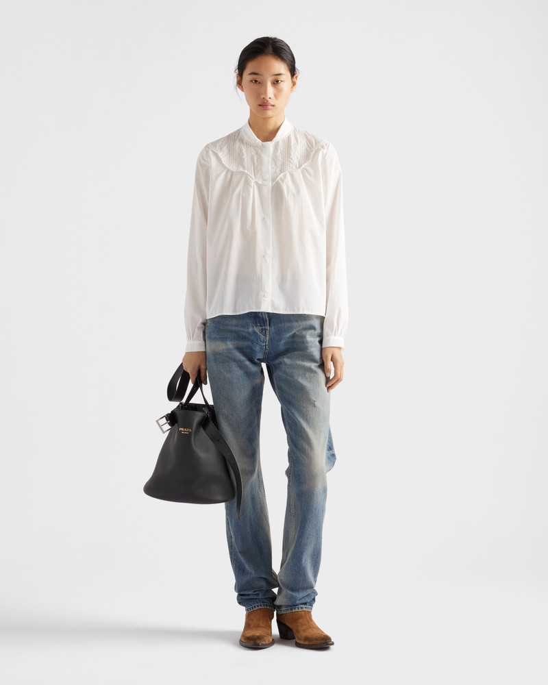 Prada Embroidered batiste shirt outlook