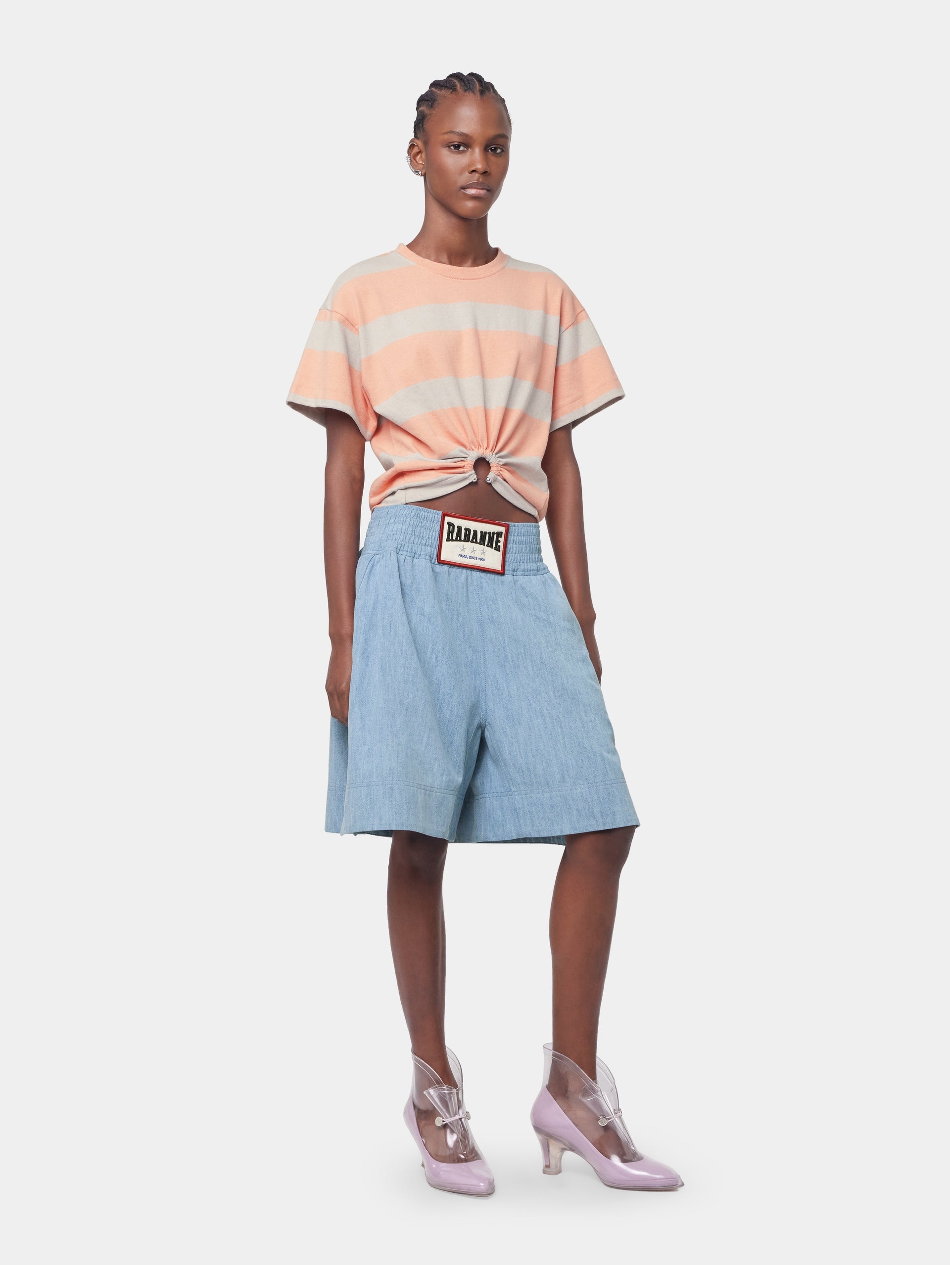LIGHT BLUE BERMUDA SHORTS IN DENIM - 5