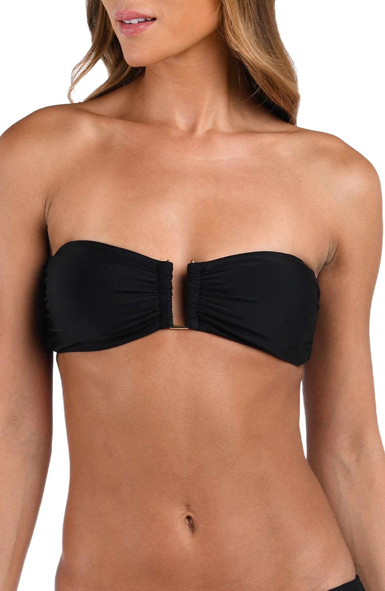 L'AGENCE Krysta Bandeau One-Piece Swimsuit in Black at Nordstrom - 2