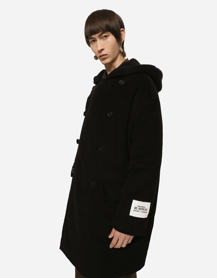 Fustian coat with shearling hood - 4