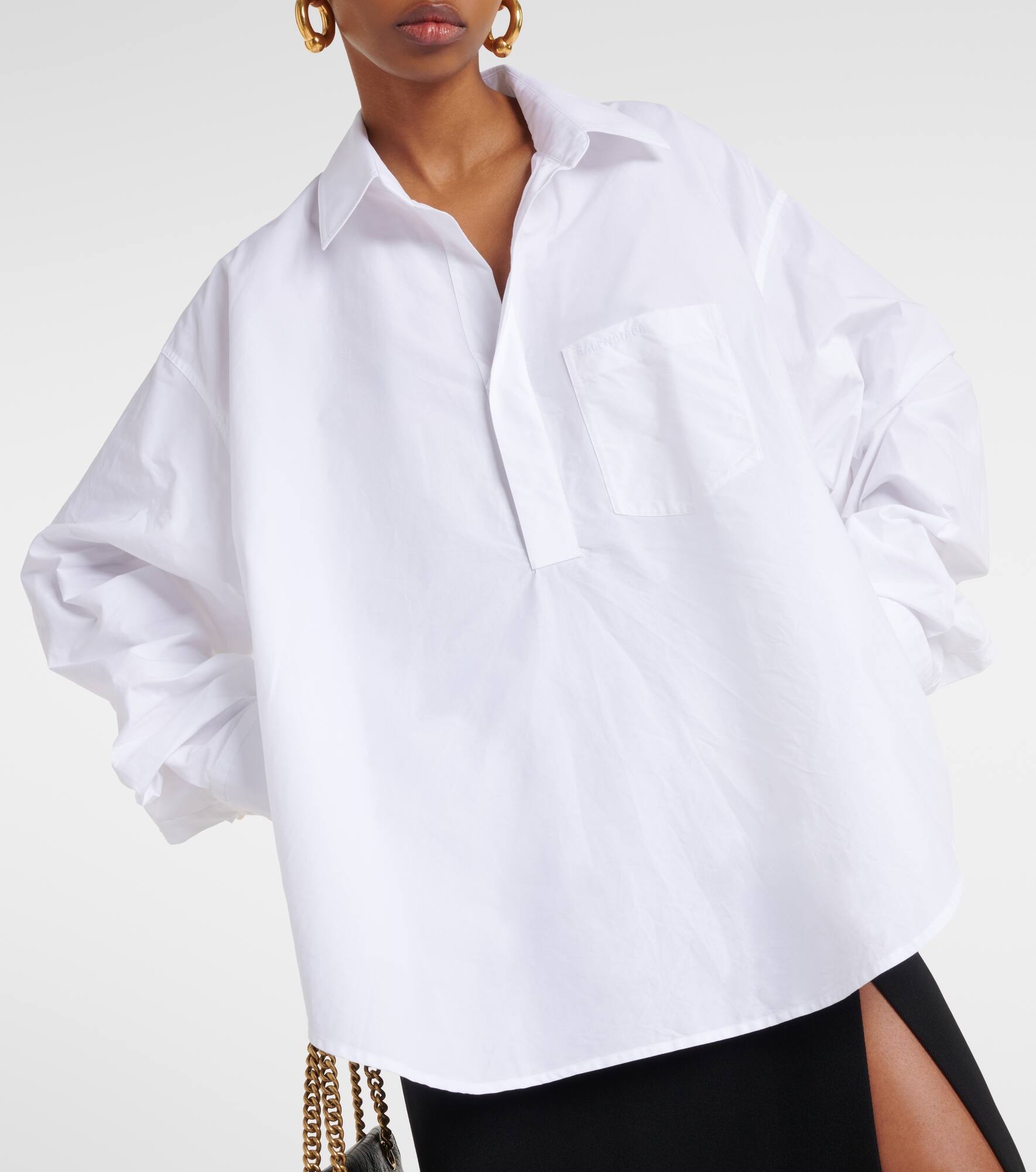 Oversized cotton poplin shirt - 7