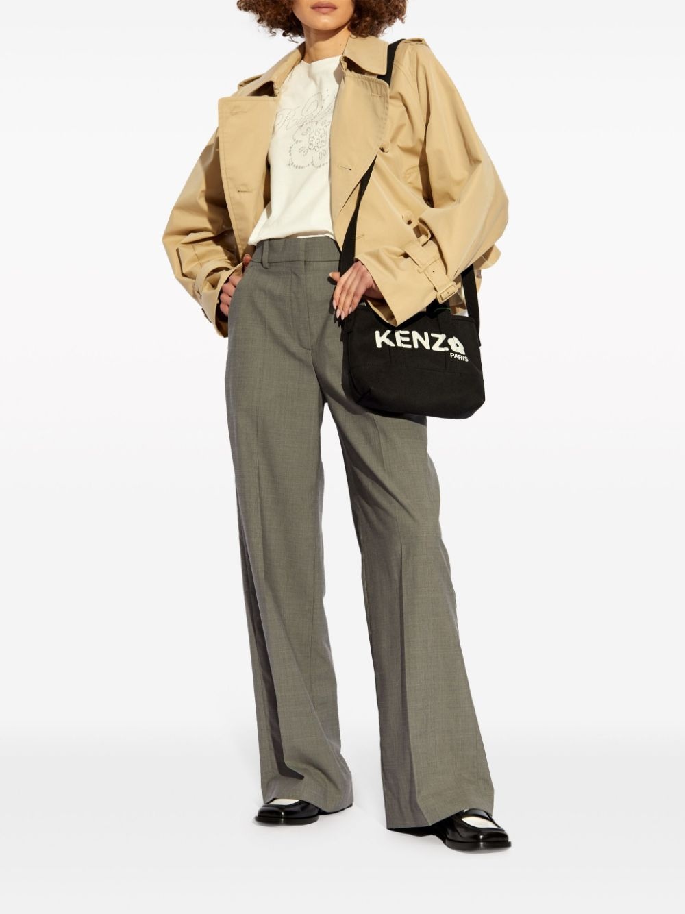 double-breasted flared-sleeve jacket - 2