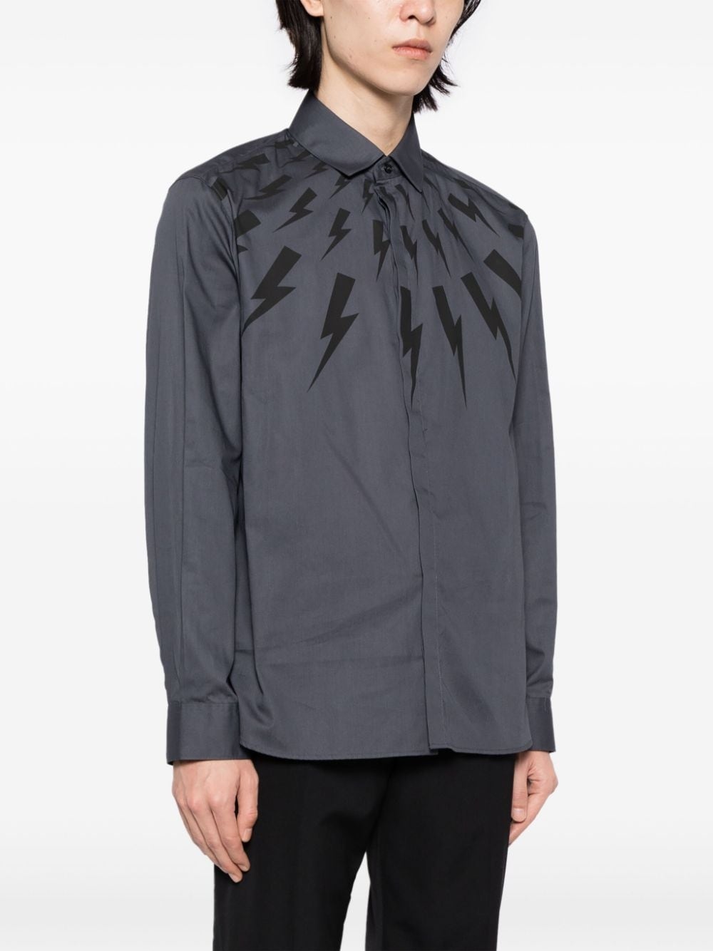 Thunderbolt-print cotton shirt - 3