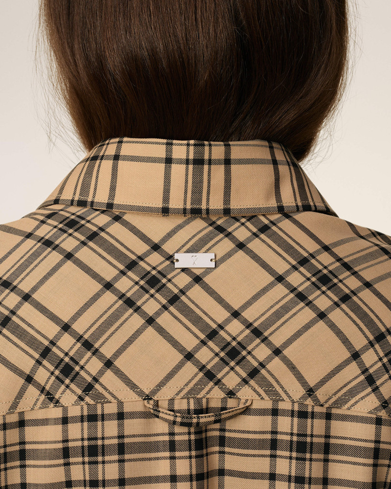 BROWN WOOL CHECKED LUMBERJACK SHIRT 4