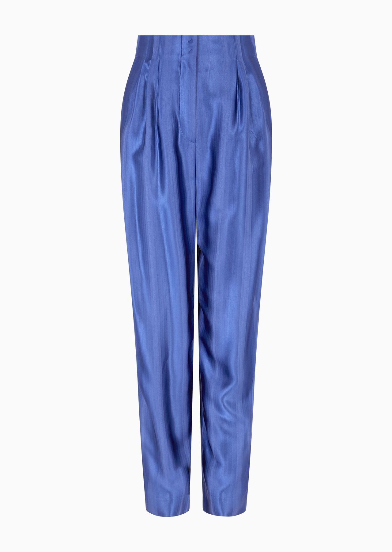 Oval-leg trousers in viscose jacquard with diagonal gradient-effect motif - 1