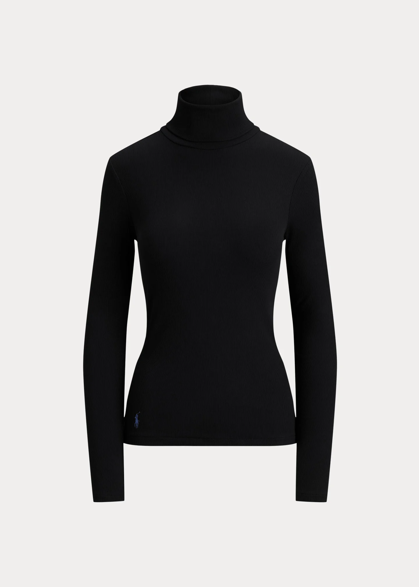 Stretch-Cotton Ribbed Turtleneck - 1