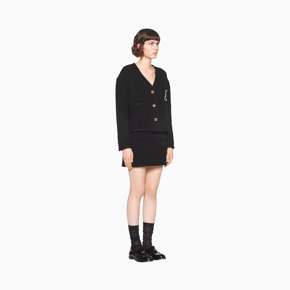 Single-breasted bouclé jacket - 3