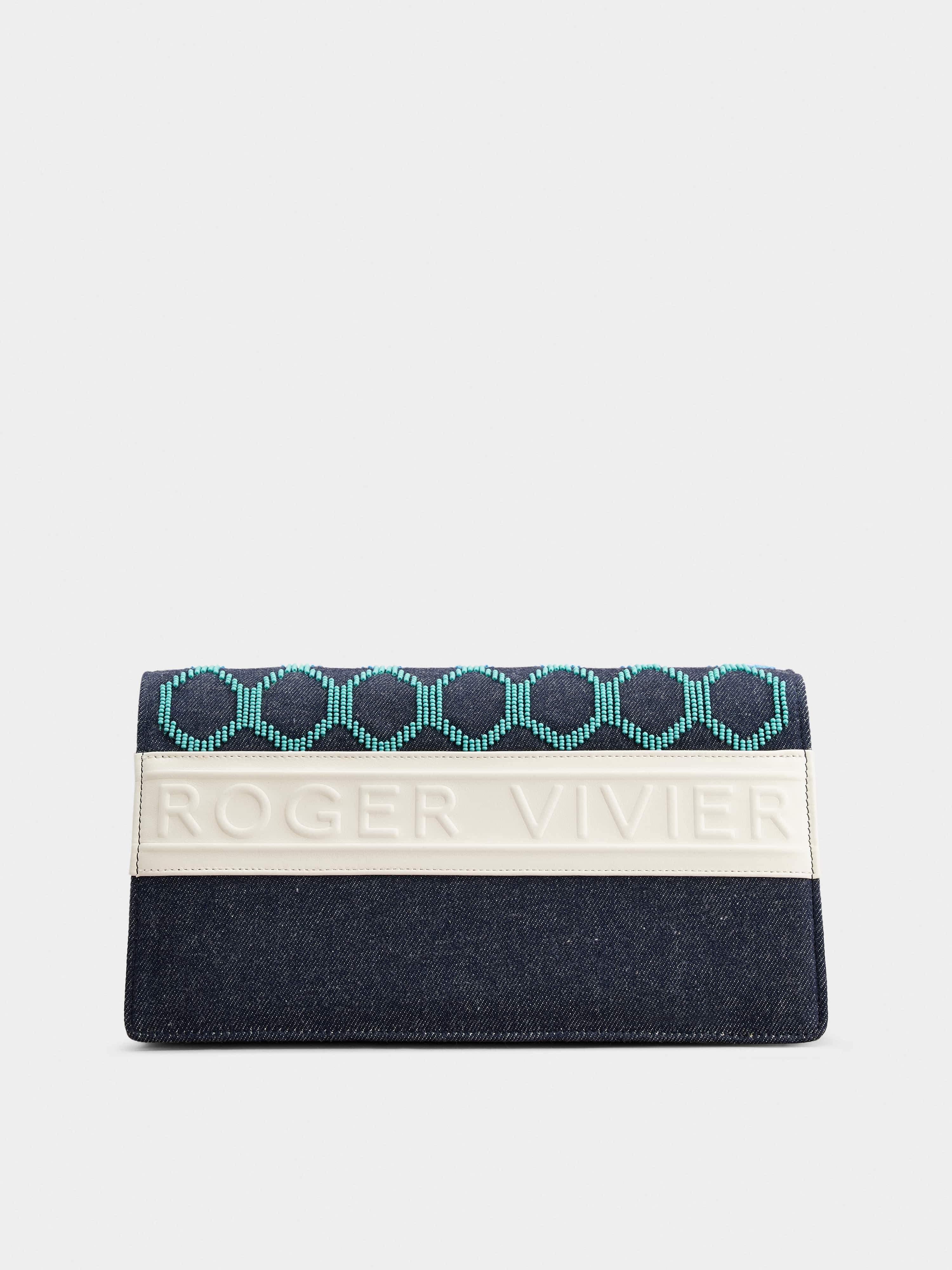 Viv' Choc Ikat Beads Bag in Denim - 4