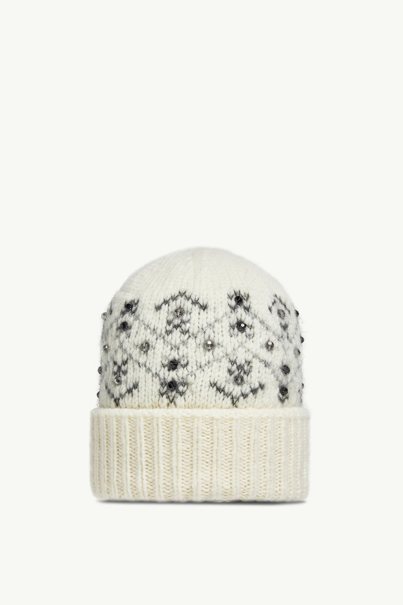 Crystal-Embroidered Alpaca Blend Beanie 4