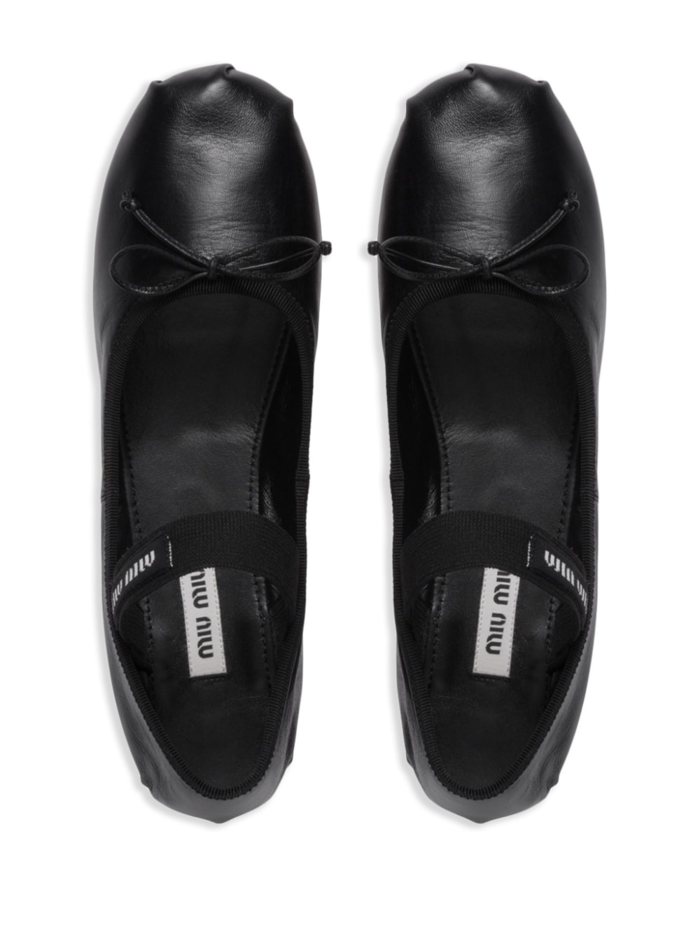 logo-patch ballerina shoes - 4