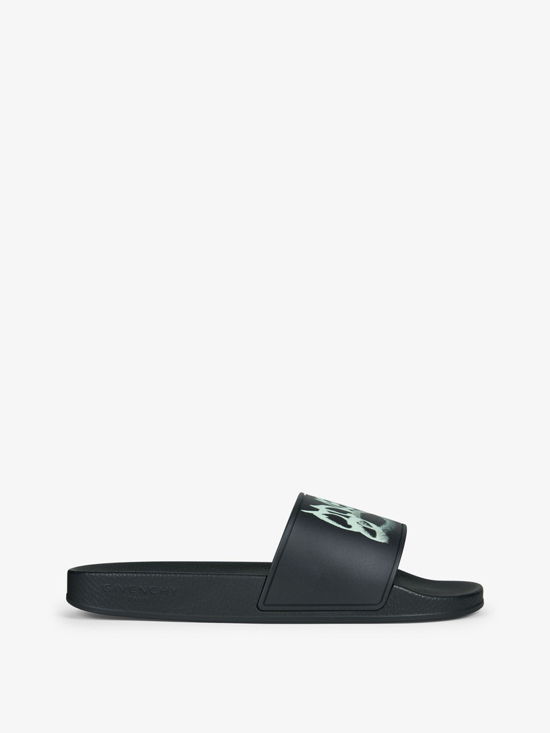 SLIDE SANDALS IN RUBBER WITH GIVENCHY INFINITY PRINT 1