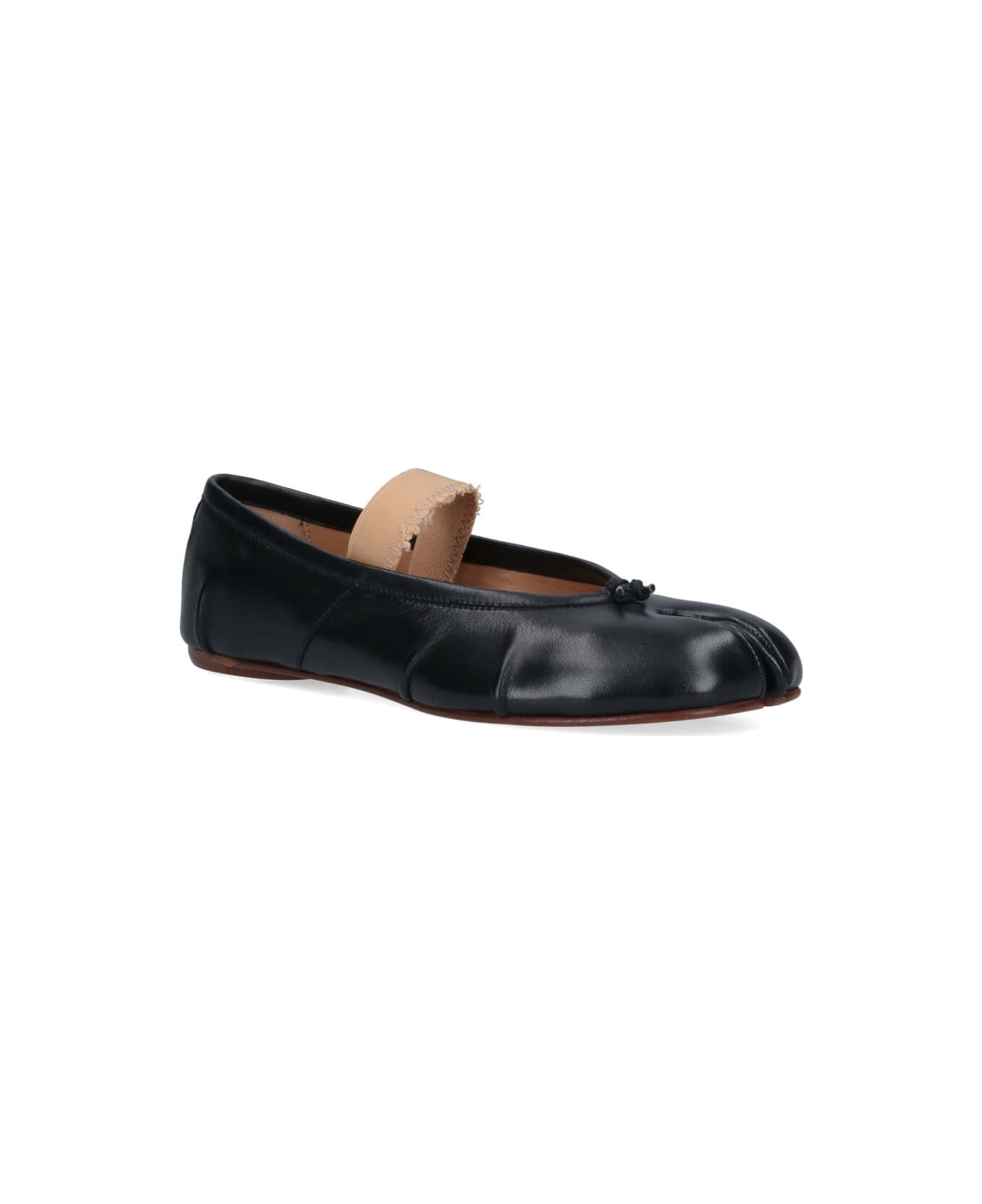 'tabi' Black Nappa Ballet Flats - 2