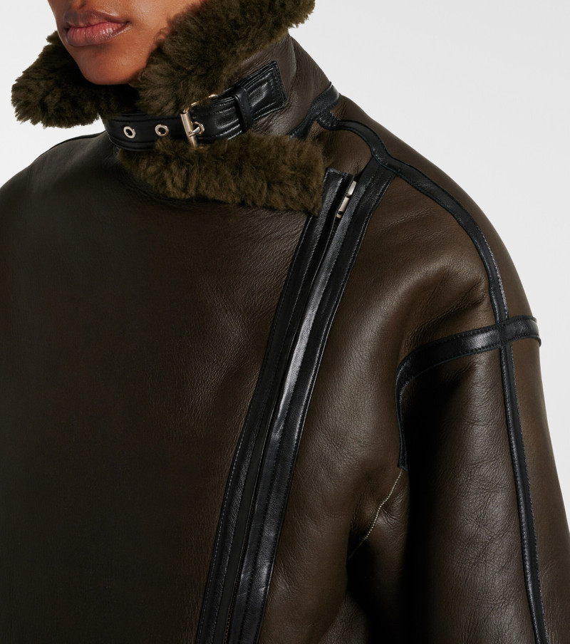 Jacqueline shearling-trimmed leather jacket 6