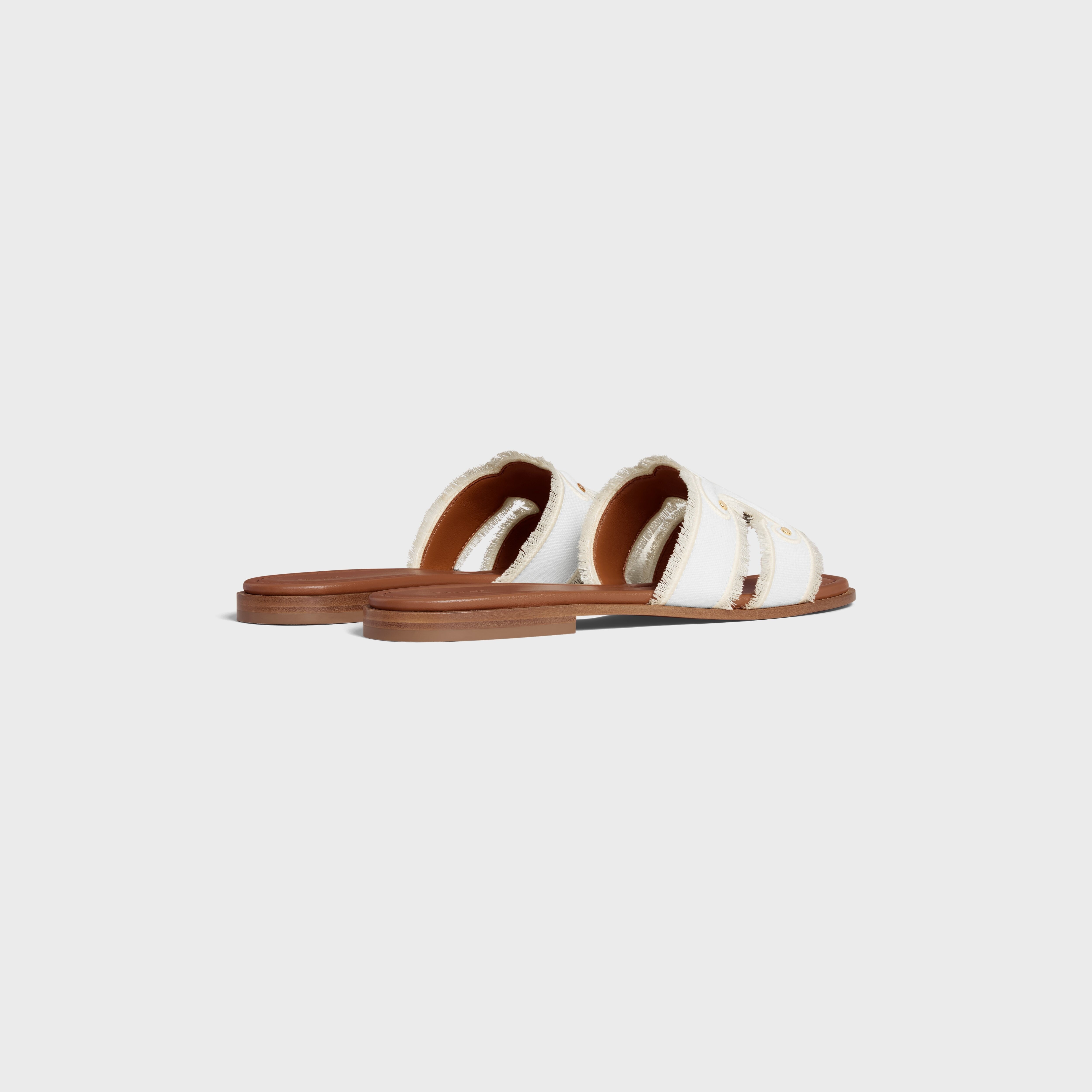 CELINE CELINE MARINA MULE IN FRINGED CANVAS | REVERSIBLE