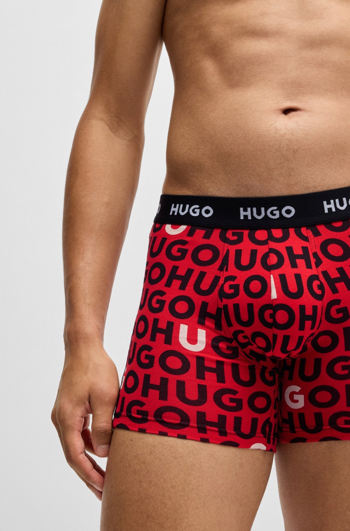 THREE-PACK OF STRETCH-COTTON BOXER BRIEFS WITH LOGOS - 4
