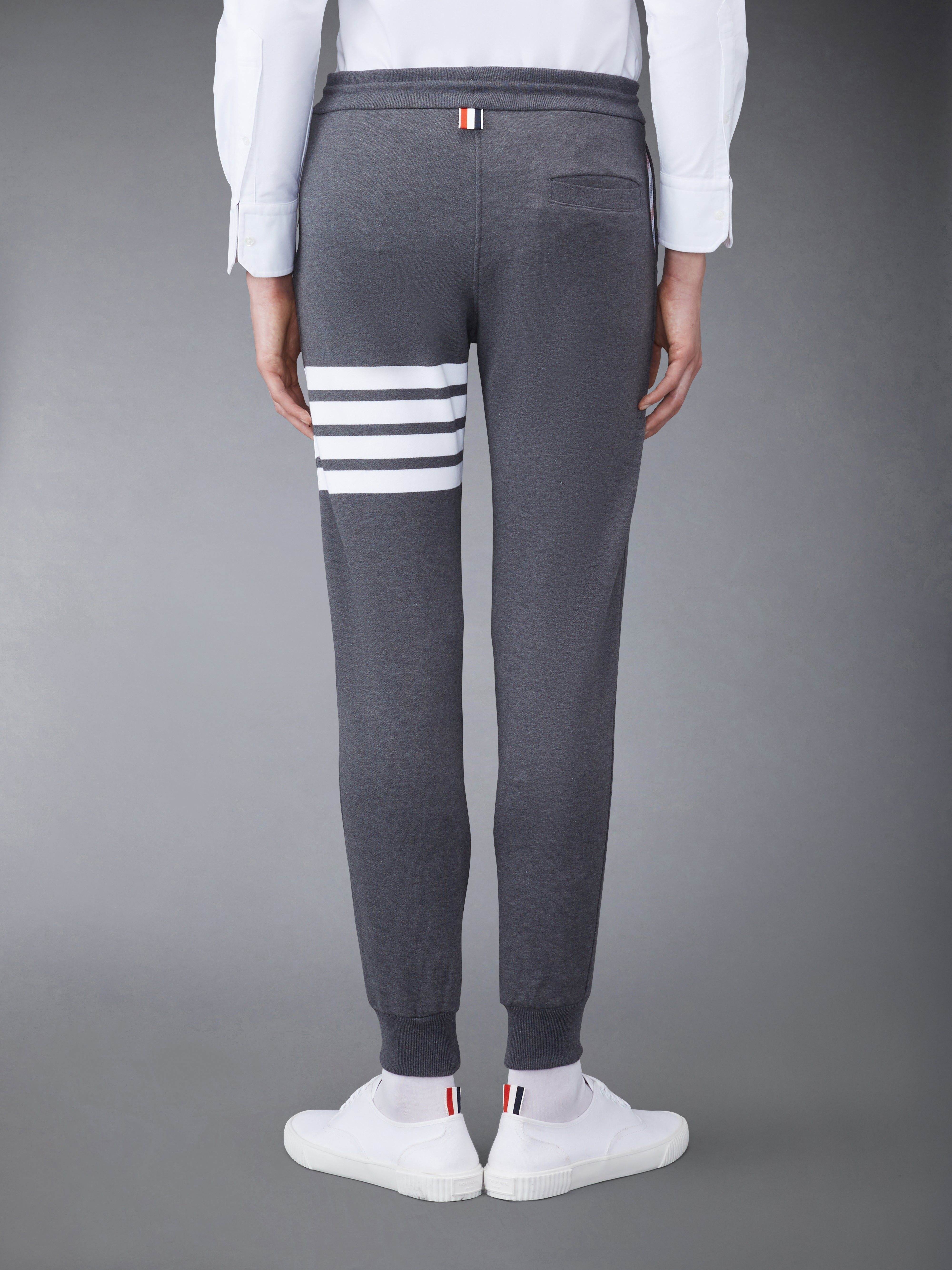 Dark Grey Classic Cotton Loopback Jersey 4-Bar Sweatpant - 2