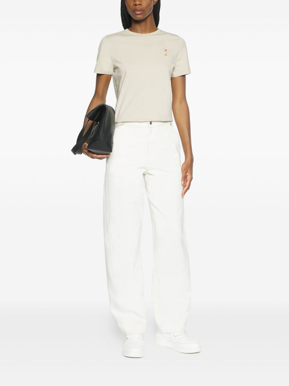 fox-embroidered cotton T-shirt - 2
