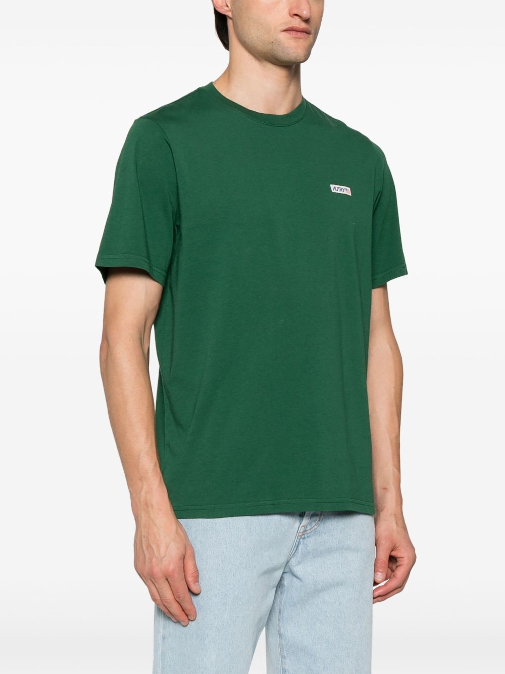 logo-patch cotton T-shirt - 3