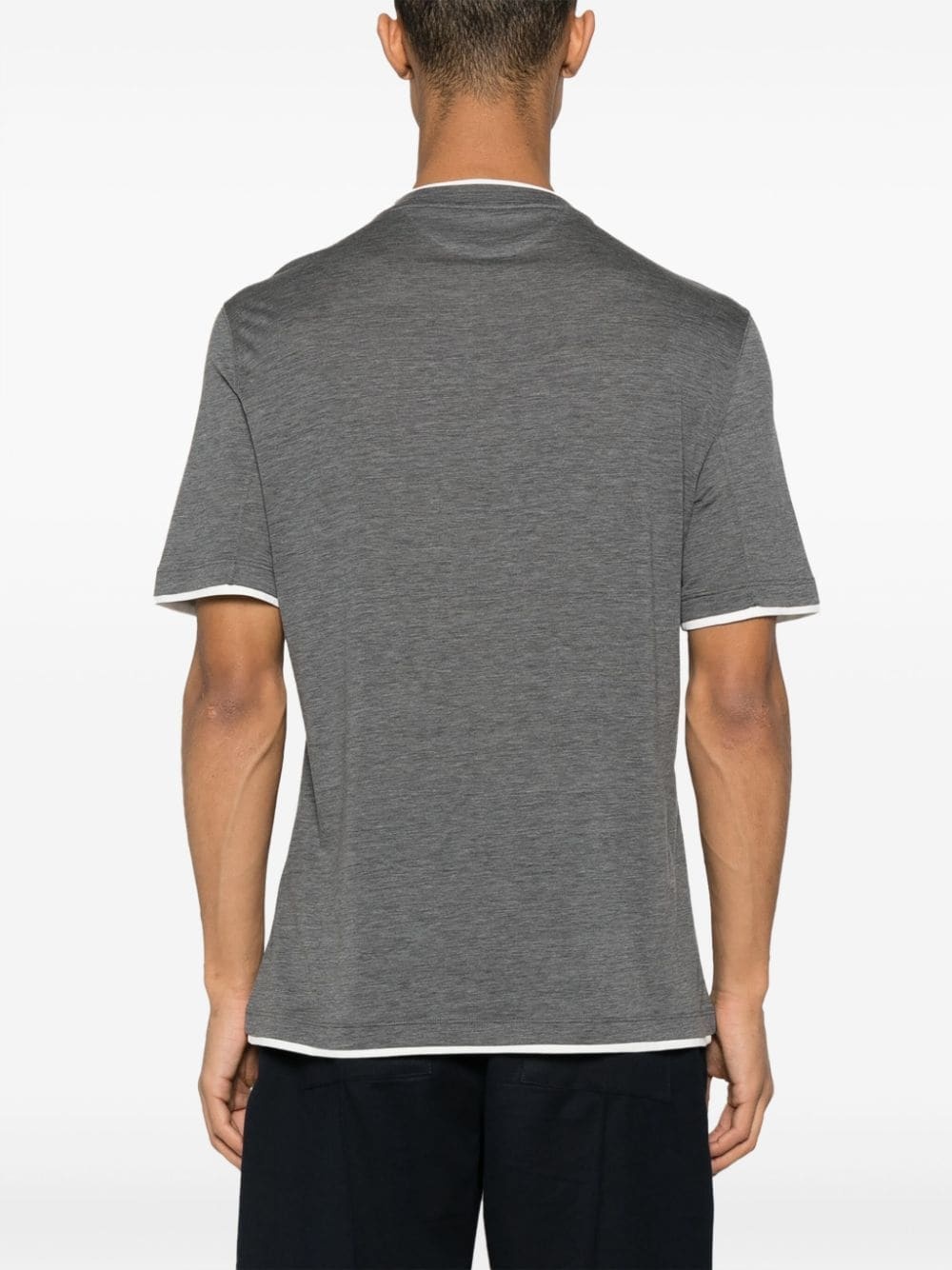 contrast-trim T-shirt - 4