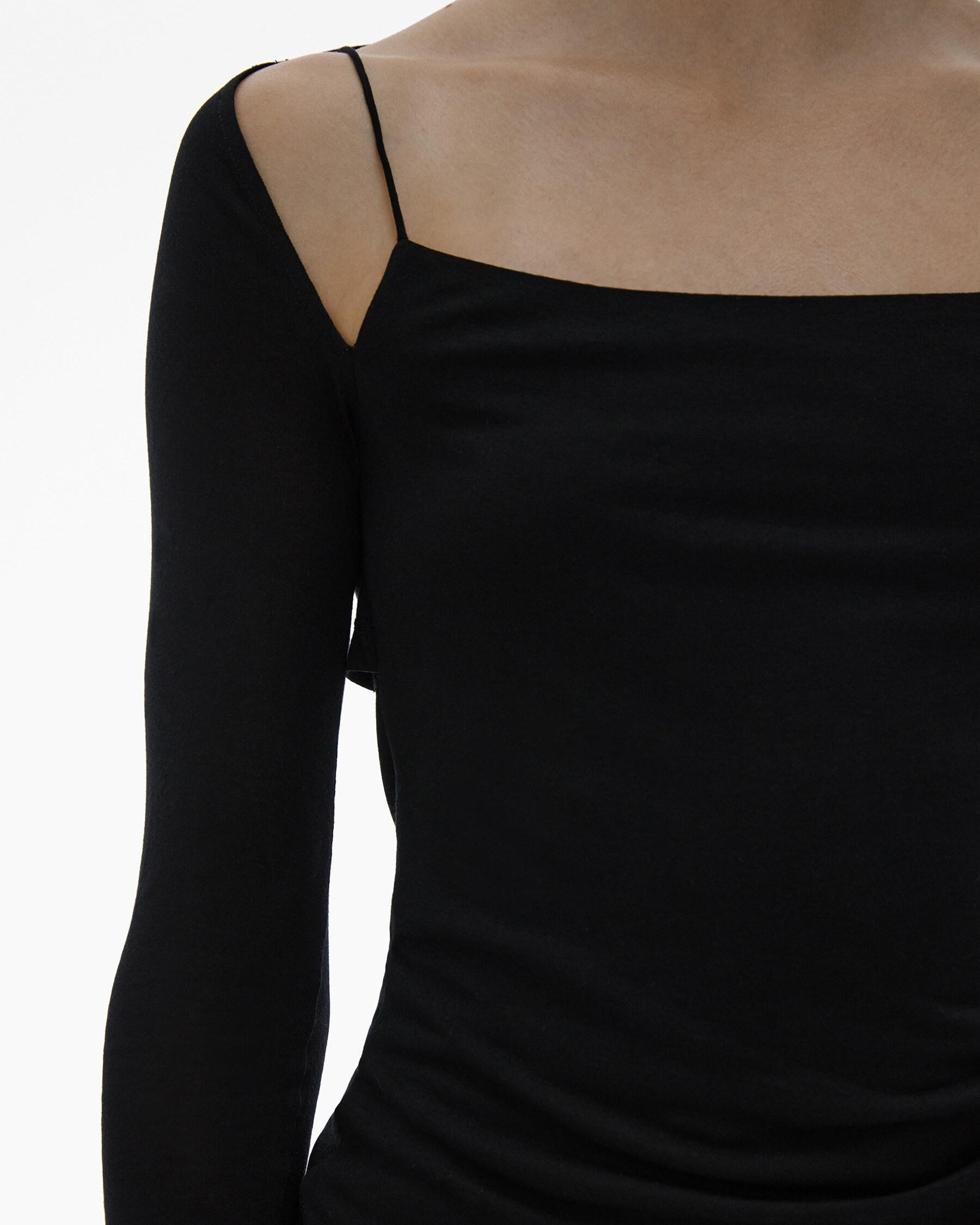 RIBBED DRAPED LONG-SLEEVE TOP - 6