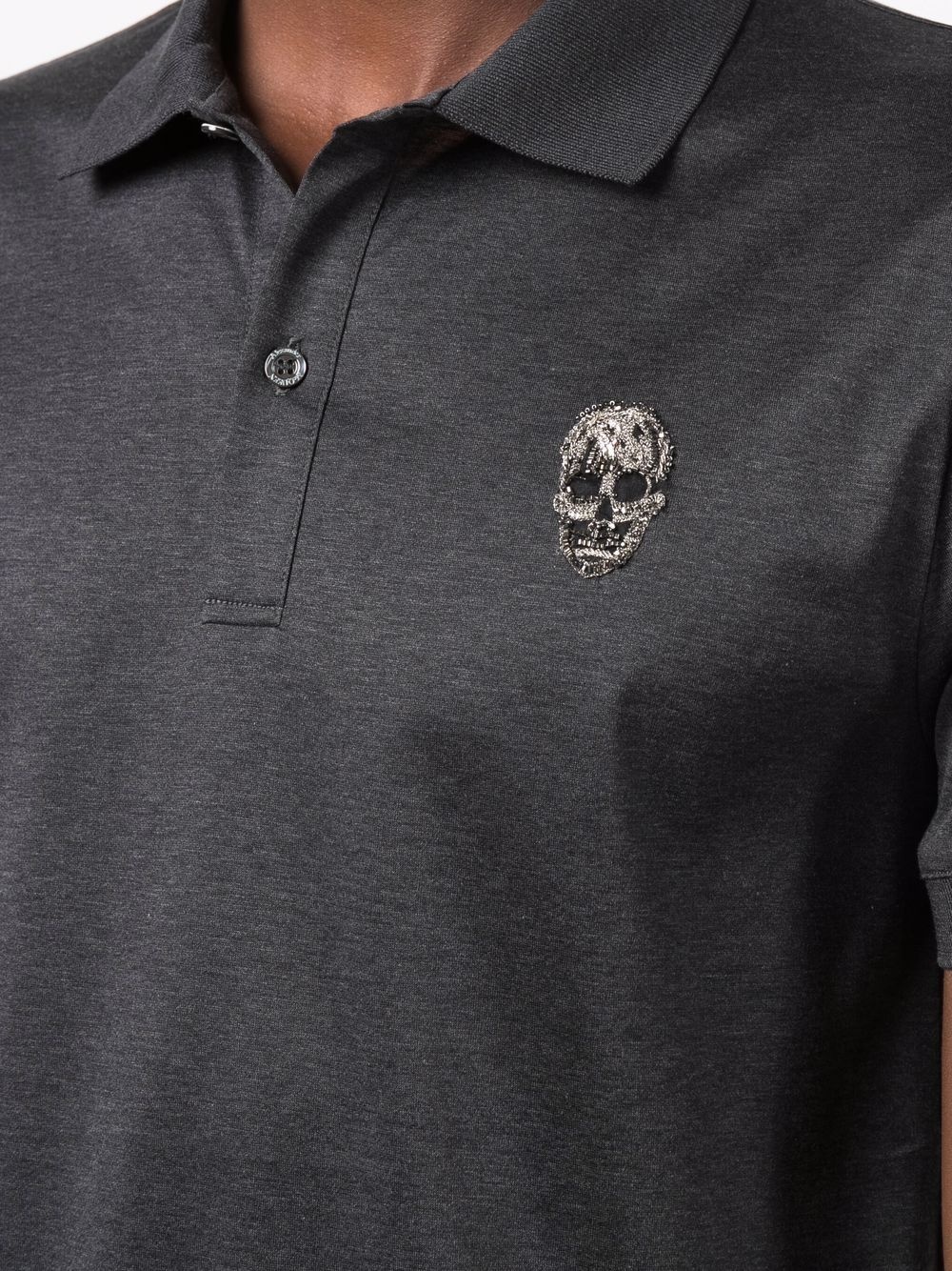 skull-detail short-sleeved polo shirt - 5