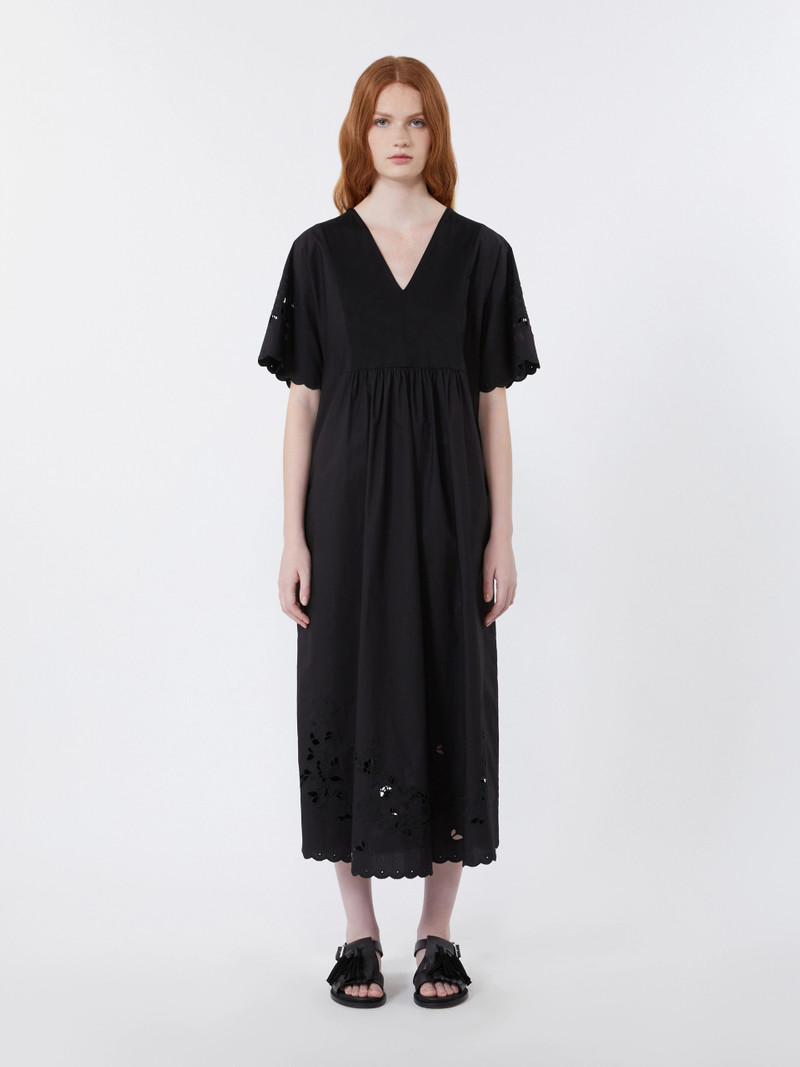 TARTUFO Cotton poplin and jersey dress - BLACK 3