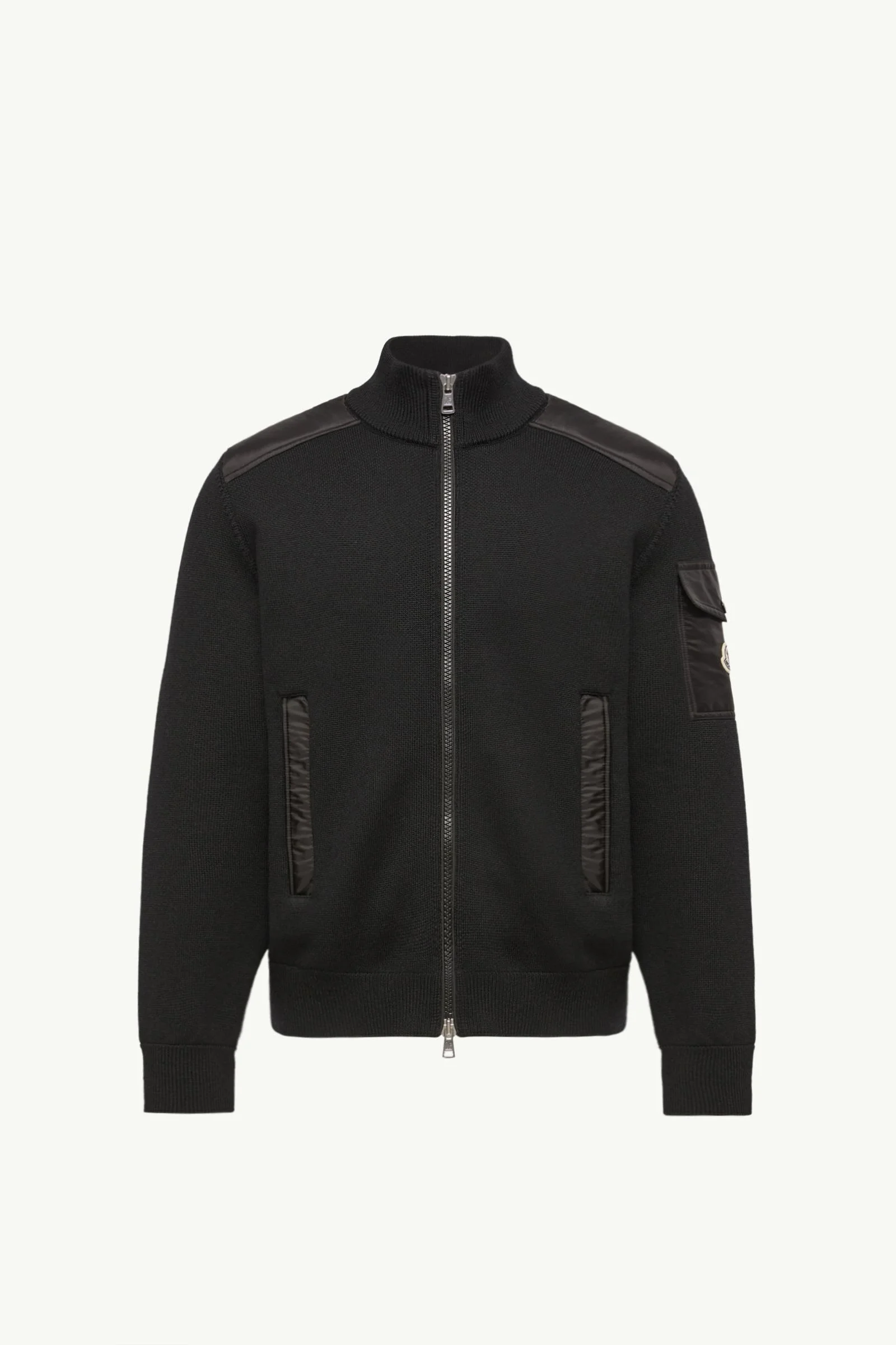 Padded Wool Zip-Up Cardigan - 1