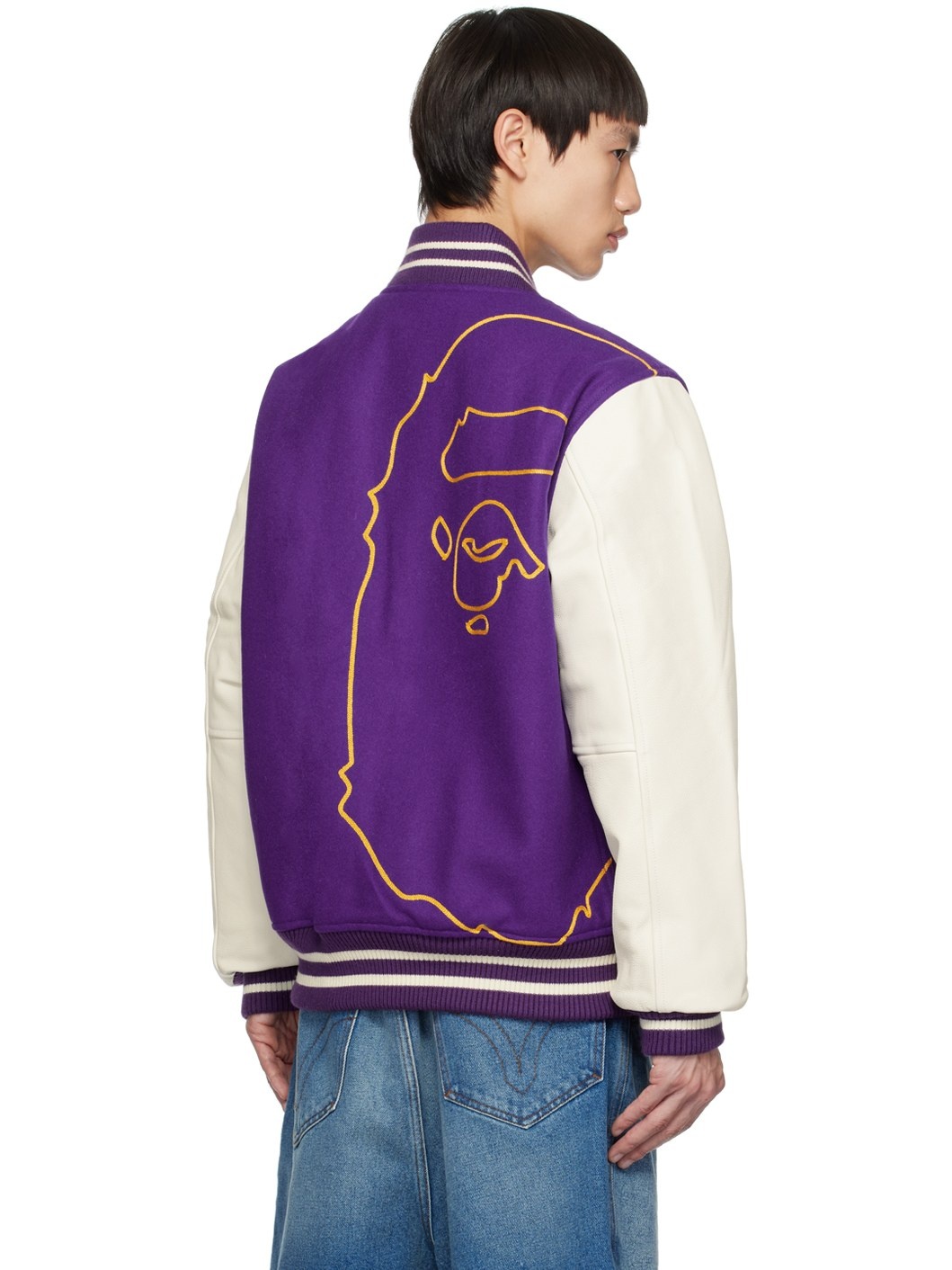 Purple Giant Ape Head Bomber Jacket - 3