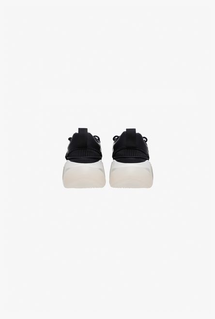 Black leather and mesh B-Runner sneakers - 3