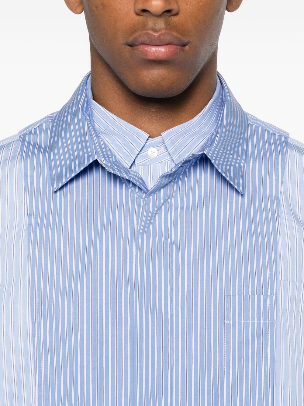 striped panelled shirt - 5