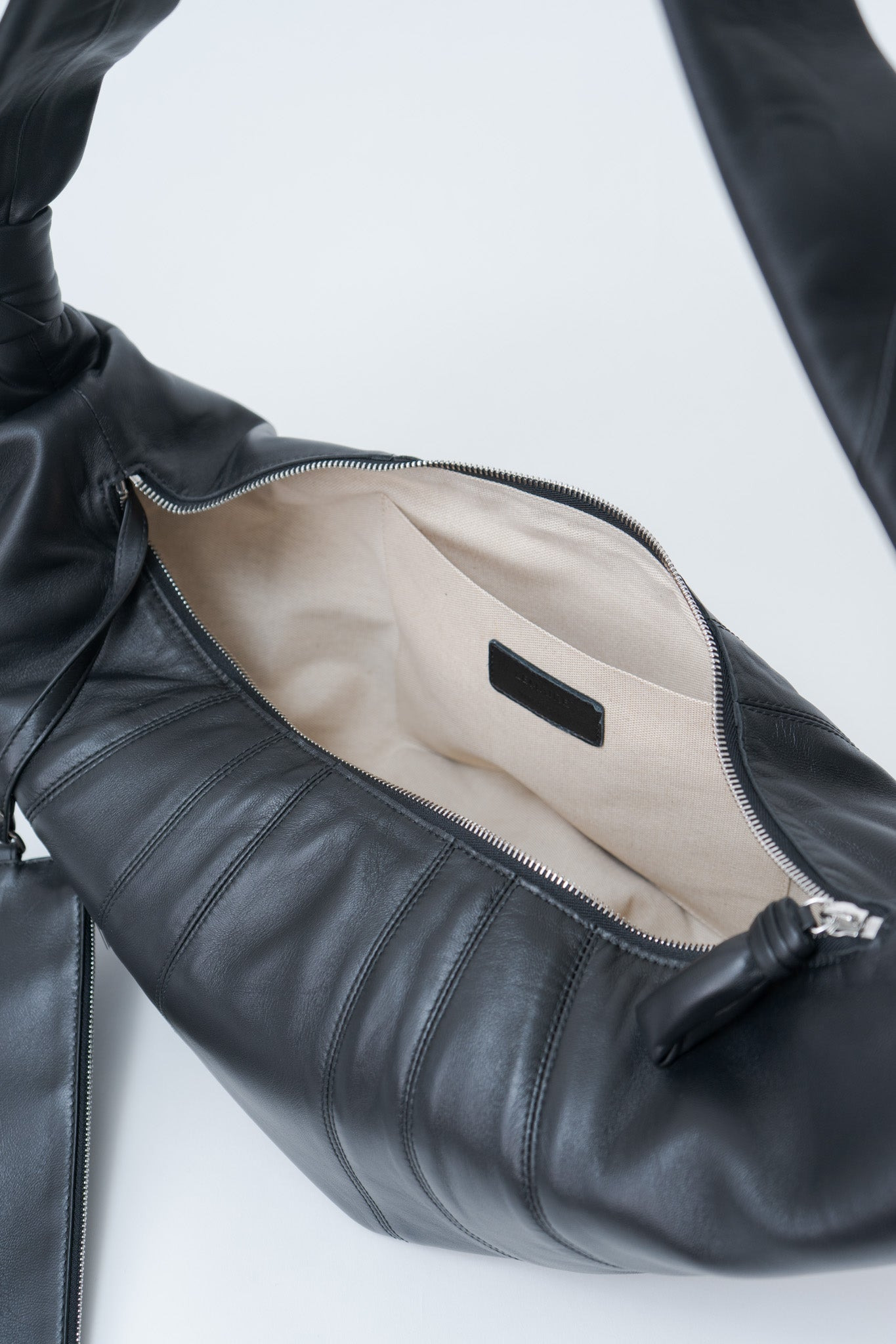 Large Croissant Bag - Black (soft nappa leather) - 6