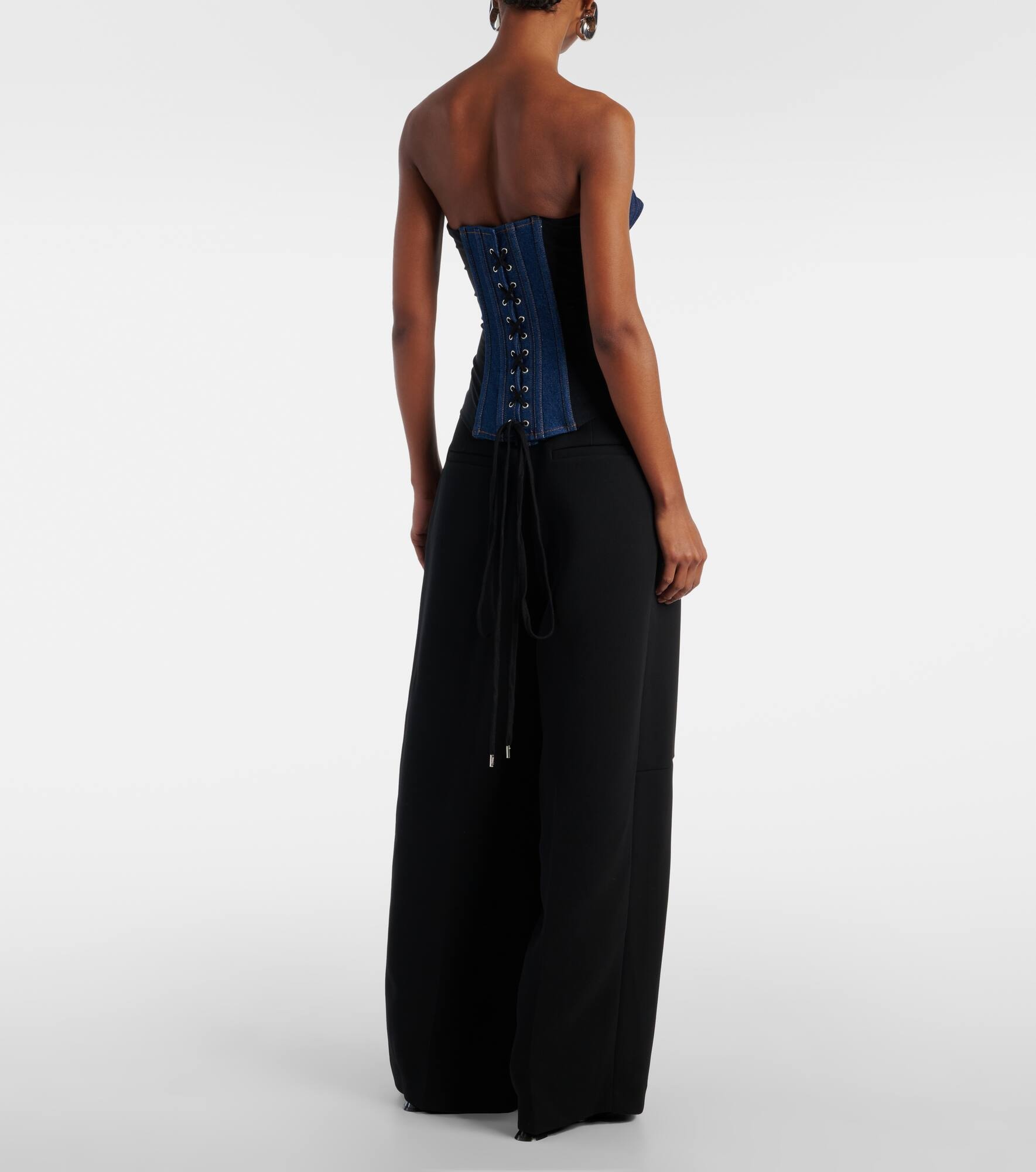 Paneled denim corset - 3