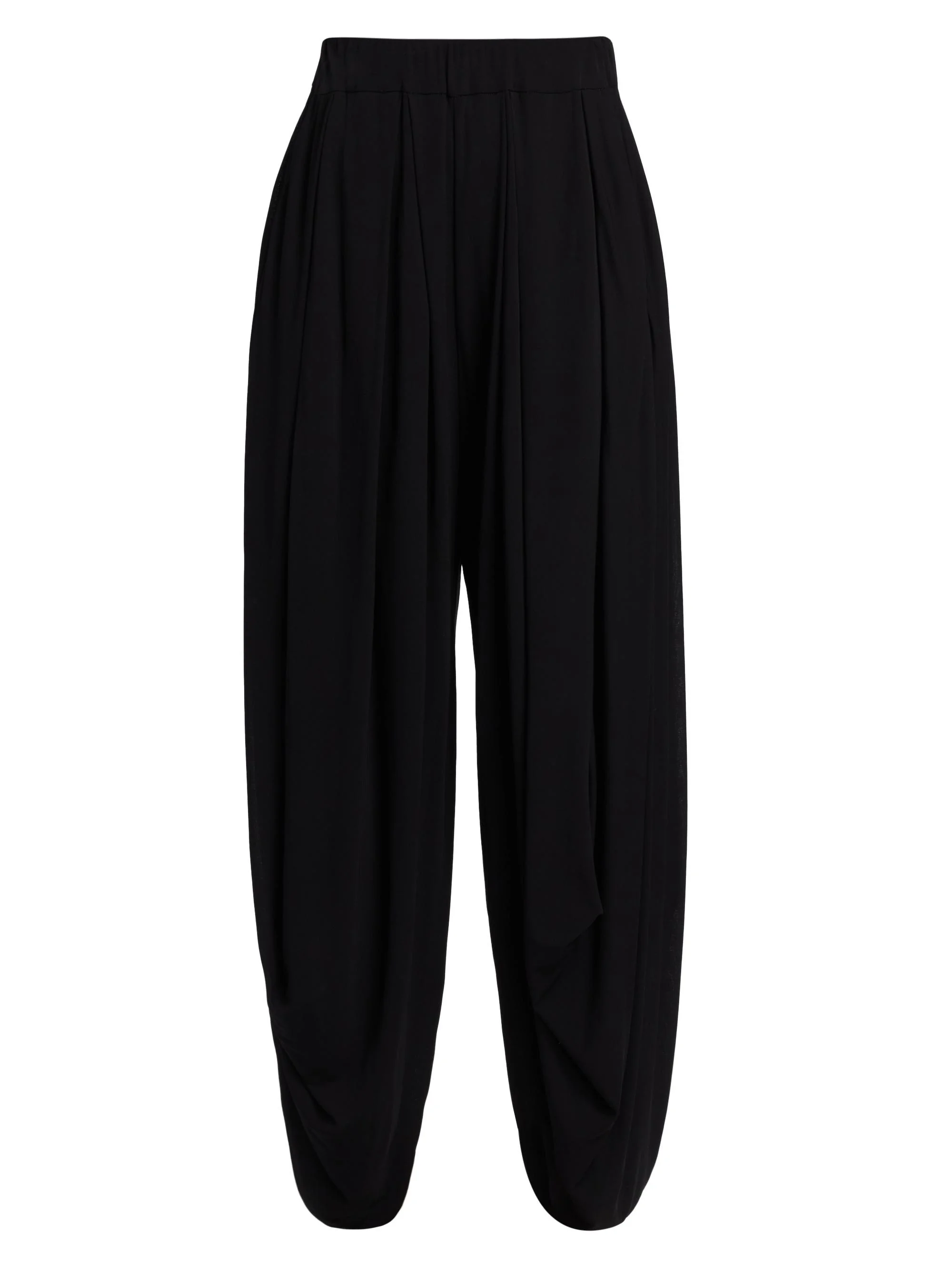 Women's Jersey Draped Trousers - Black - 1