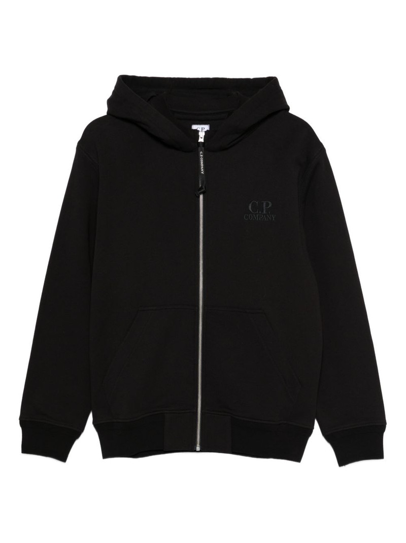 logo-embroidered hoodie 1